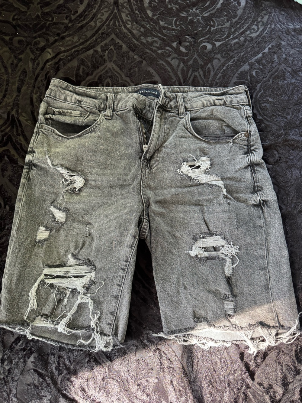 Aeropostale Gray acid wash Distressed Denim Cutoff Shorts